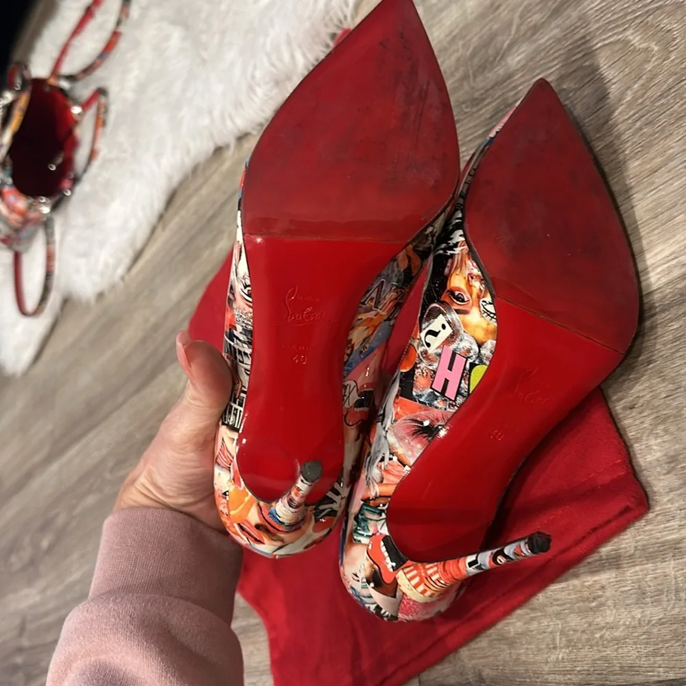 Limited Edition Christian Louboutin Hot Chick Scallop Pointed Toe Pump- SZ 40 - Picture 5 of 13